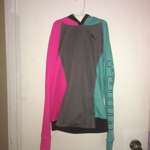 Girls XL(16), Blue/Pink/Grey sweatshirt.